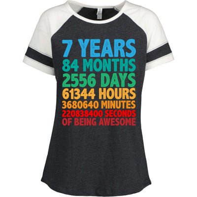 Funny Seven Years Old 7th Birthday Enza Ladies Jersey Colorblock Tee