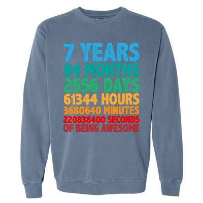 Funny Seven Years Old 7th Birthday Garment-Dyed Sweatshirt