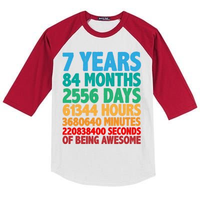 Funny Seven Years Old 7th Birthday Kids Colorblock Raglan Jersey