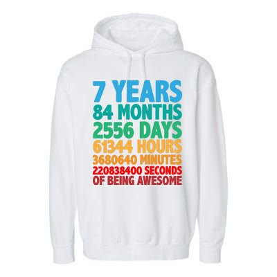 Funny Seven Years Old 7th Birthday Garment-Dyed Fleece Hoodie