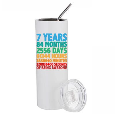 Funny Seven Years Old 7th Birthday Stainless Steel Tumbler