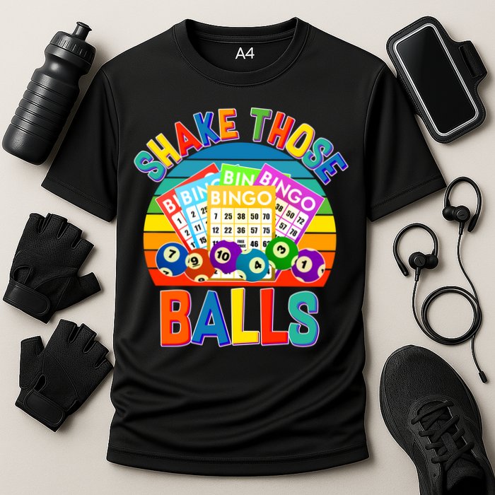 Funny Shake Those Balls Bingo Cooling Performance Crew T-Shirt