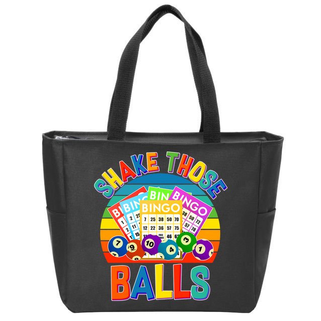 Funny Shake Those Balls Bingo Zip Tote Bag