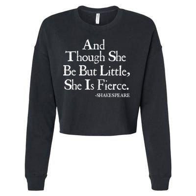 Funny Shakespeare Fierce Quote Cropped Pullover Crew