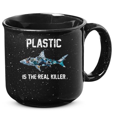 Funny Shark Plastic Is The Real Killer 15oz Campfire Ceramic Mug