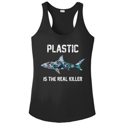 Funny Shark Plastic Is The Real Killer Ladies PosiCharge Competitor Racerback Tank