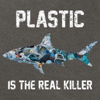Funny Shark Plastic Is The Real Killer Cotton Canvas Backpack