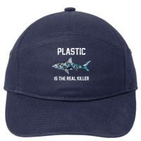 Funny Shark Plastic Is The Real Killer 7-Panel Snapback Hat