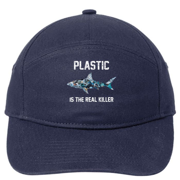 Funny Shark Plastic Is The Real Killer 7-Panel Snapback Hat