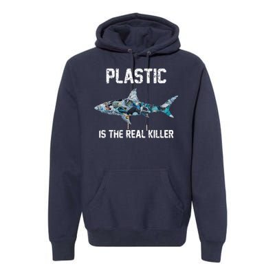 Funny Shark Plastic Is The Real Killer Premium Hoodie