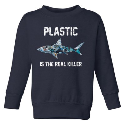 Funny Shark Plastic Is The Real Killer Toddler Sweatshirt