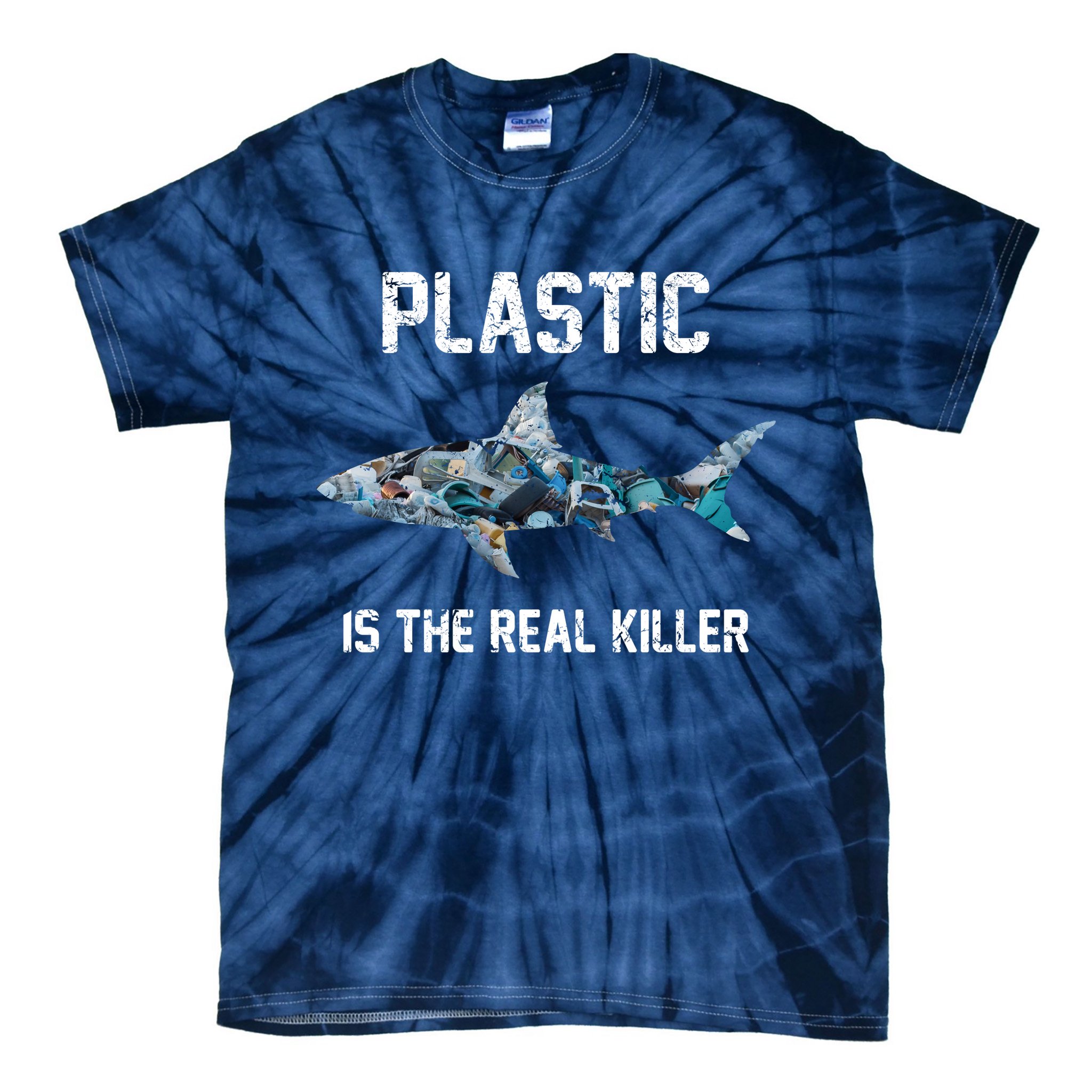 Funny Shark Plastic Is The Real Killer Tie-Dye T-Shirt