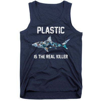 Funny Shark Plastic Is The Real Killer Tank Top