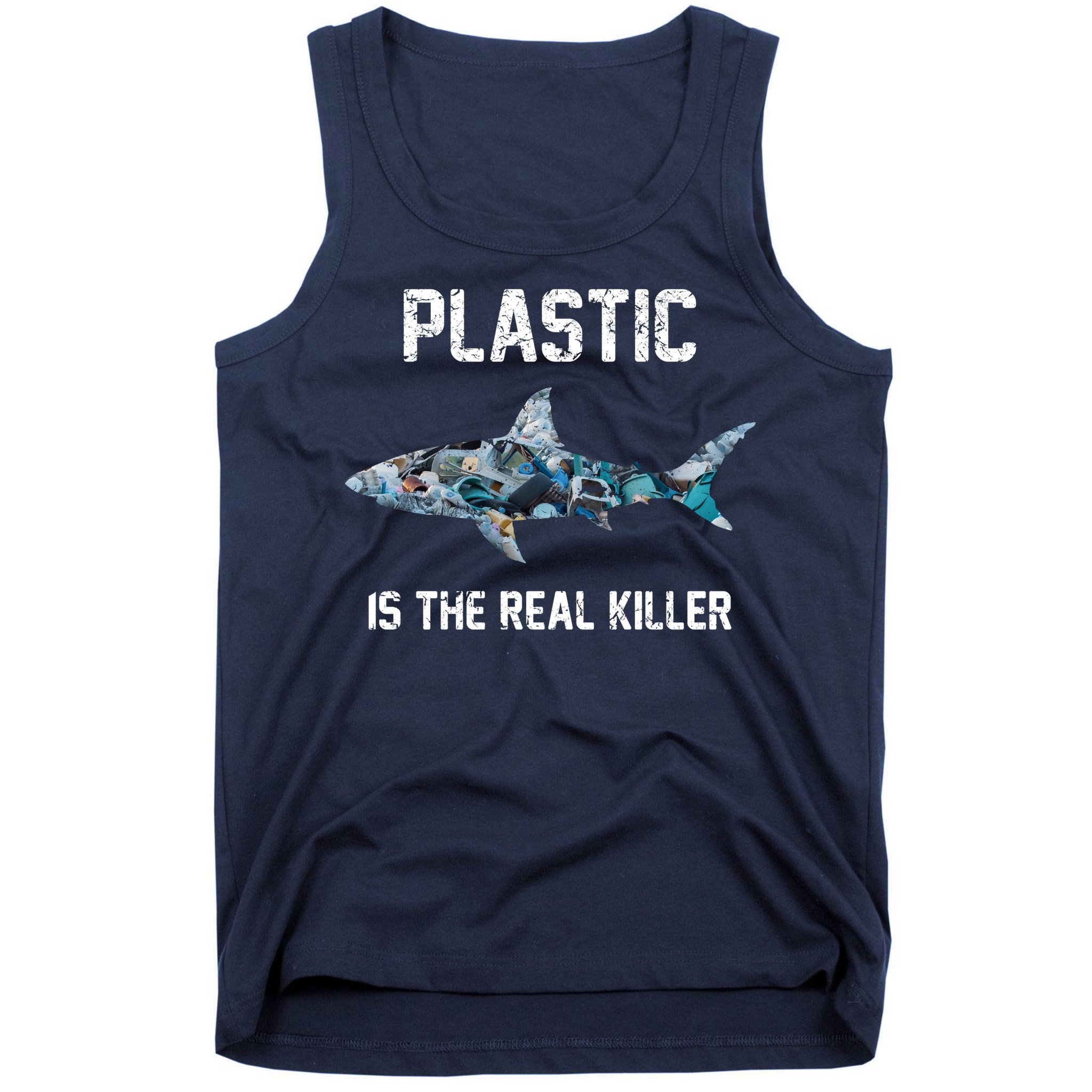 Funny Shark Plastic Is The Real Killer Tank Top