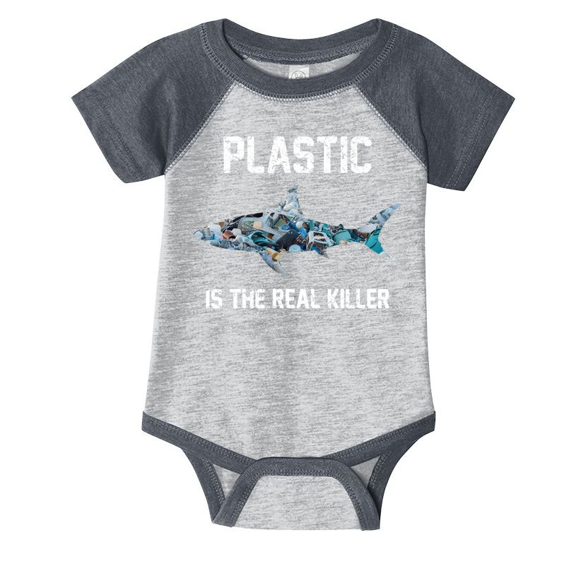 Funny Shark Plastic Is The Real Killer Infant Baby Jersey Bodysuit