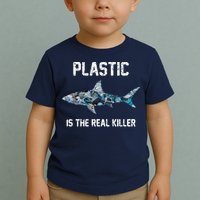 Funny Shark Plastic Is The Real Killer Toddler T-Shirt