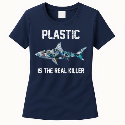 Funny Shark Plastic Is The Real Killer Womens T-Shirt