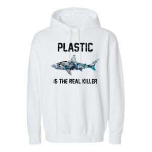 Funny Shark Plastic Is The Real Killer Garment-Dyed Fleece Hoodie