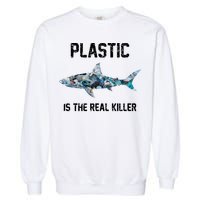 Funny Shark Plastic Is The Real Killer Garment-Dyed Sweatshirt