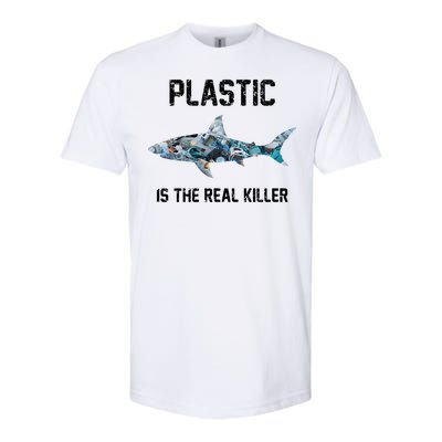 Funny Shark Plastic Is The Real Killer Softstyle® CVC T-Shirt