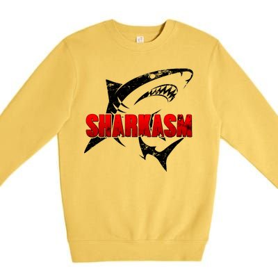 Funny Sharkasm Shark Fan Premium Crewneck Sweatshirt