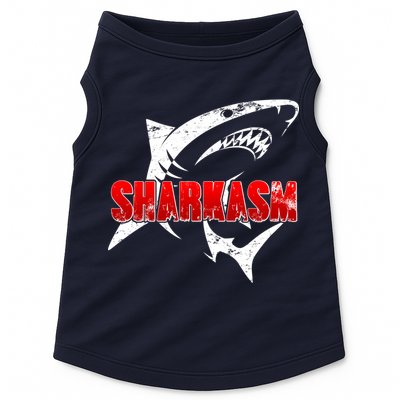 Funny Sharkasm Shark Fan Doggie Tank