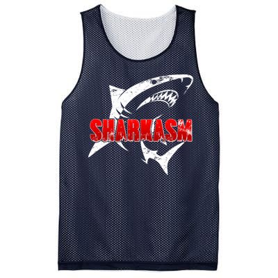 Funny Sharkasm Shark Fan Mesh Reversible Basketball Jersey Tank