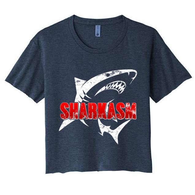 Funny Sharkasm Shark Fan Crop Top