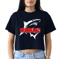 Funny Sharkasm Shark Fan Crop Top