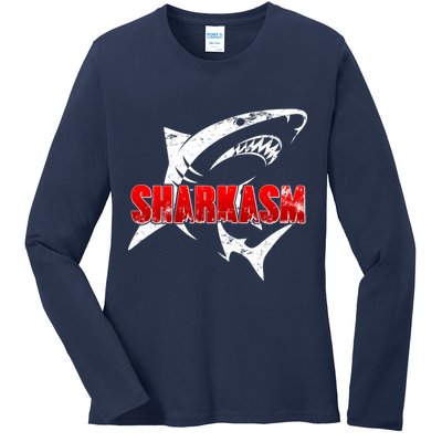 Funny Sharkasm Shark Fan Ladies Long Sleeve Shirt
