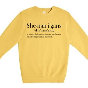 Funny Shenanigans Definition Premium Crewneck Sweatshirt