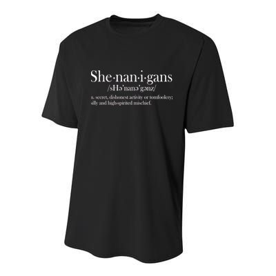 Funny Shenanigans Definition Youth Performance Sprint T-Shirt