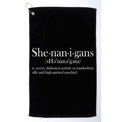 Funny Shenanigans Definition Platinum Collection Golf Towel