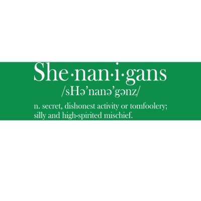 Funny Shenanigans Definition Bumper Sticker