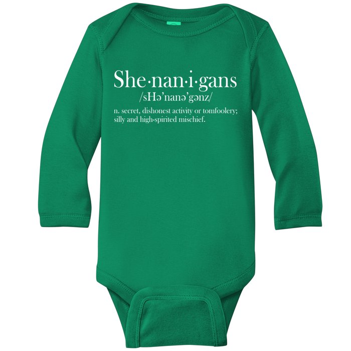 Funny Shenanigans Definition Baby Long Sleeve Bodysuit