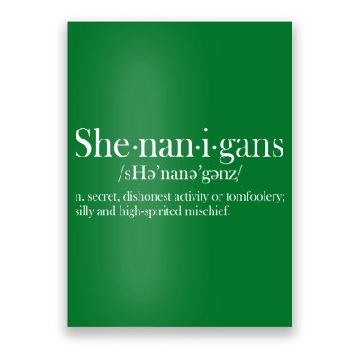 Funny Shenanigans Definition Poster