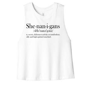 Funny Shenanigans Definition Women's Racerback Cropped Tank