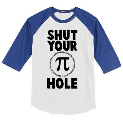 Funny Shut Your Pi Hole 3.14 March 14 Kids Colorblock Raglan Jersey