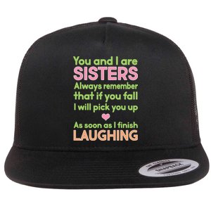 Funny Sisters Laughing Flat Bill Trucker Hat