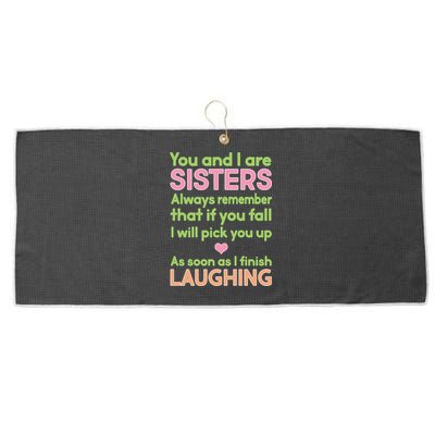 Funny Sisters Laughing Large Microfiber Waffle Golf Towel