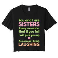 Funny Sisters Laughing Women's Crop Top Tee