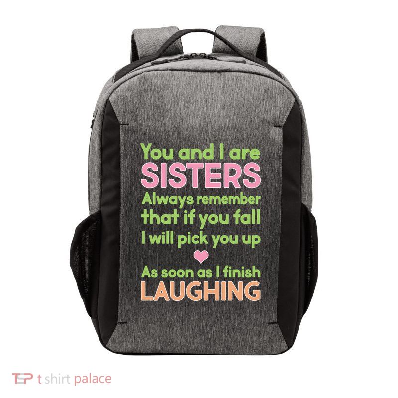 Funny Sisters Laughing Vector Backpack
