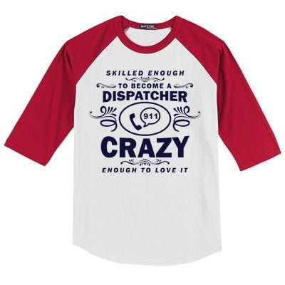 Funny Skilled Dispatcher Kids Colorblock Raglan Jersey