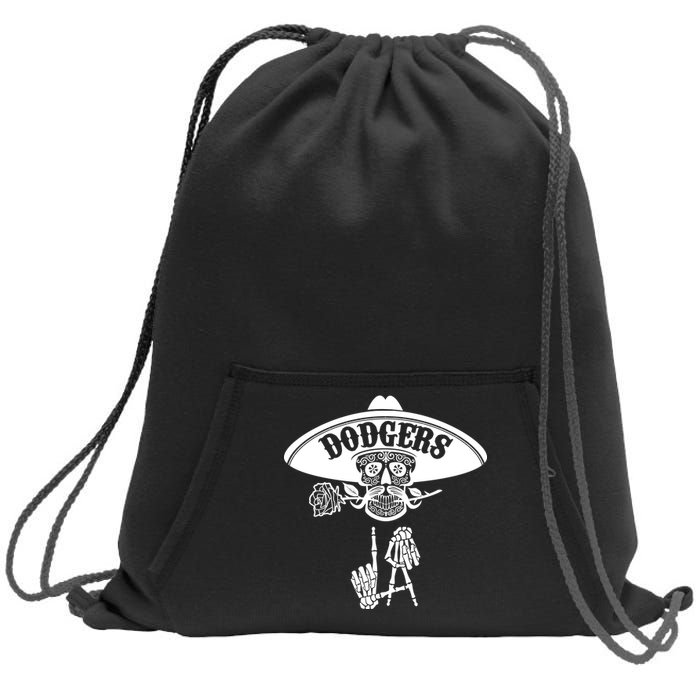 Funny Skull Dodgers Sweatshirt Cinch Pack Bag