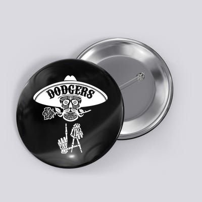 Funny Skull Dodgers Button