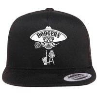 Funny Skull Dodgers Flat Bill Trucker Hat