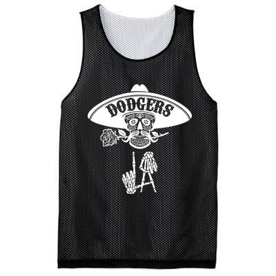 Funny Skull Dodgers Mesh Reversible Basketball Jersey Tank