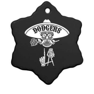 Funny Skull Dodgers Ceramic Star Ornament