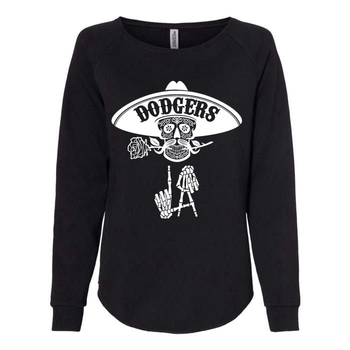 Funny Skull Dodgers Womens California Wash Sweatshirt