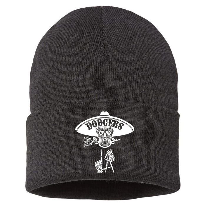 Funny Skull Dodgers Sustainable Knit Beanie